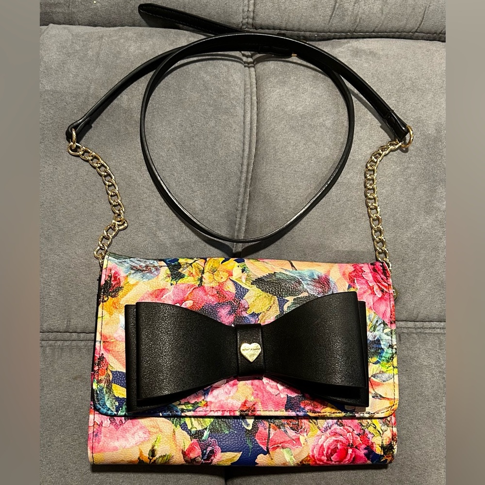 Betsy Johnson Floral print crossbody purse
